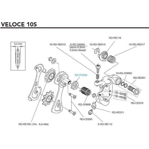 Campagnolo Derailleur Mounting Sleeve RD-RE116