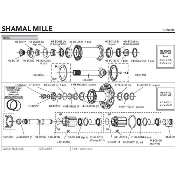 Campagnolo Hub Cup (4 Pcs) 4-HB-RE124