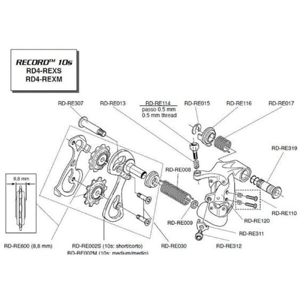 Campagnolo Record Gear Attatch Bolt RD-RE319