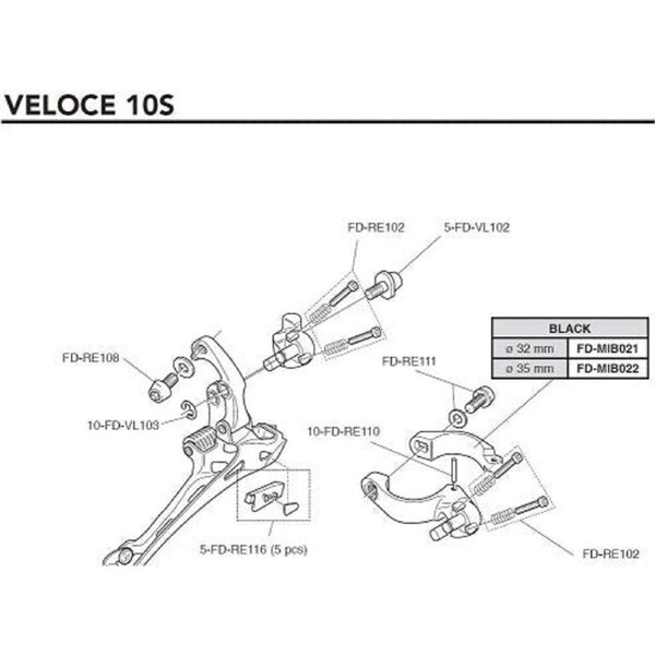 Campagnolo Insert For Front Deraill. Cage (5 Pcs) 5-FD-RE116