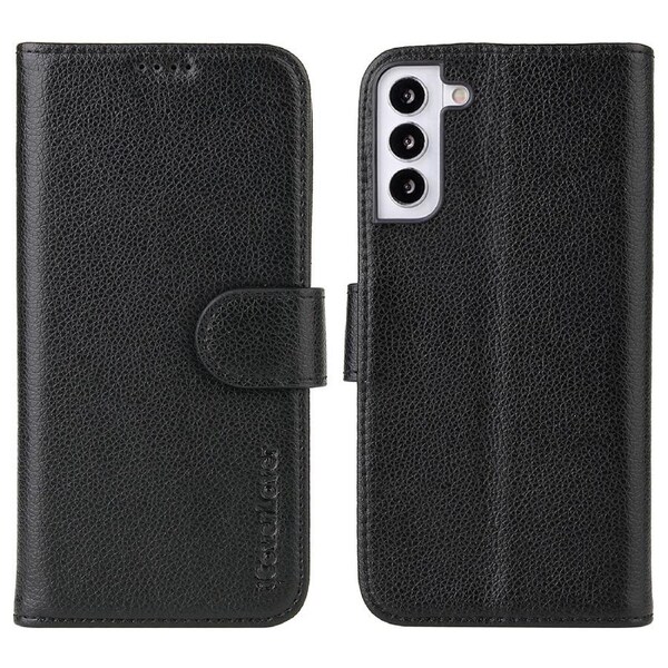 For Samsung Galaxy S22+ Plus Case iCoverLover Genuine Leather Wallet Cover Black