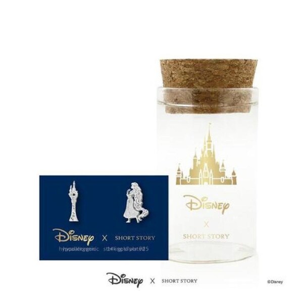 Disney x Short Story Earrings Tangled Rapunzel & Tower - Silver