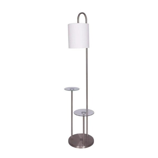 SARANTINO METAL FLOOR LAMP WITH GLASS SHELVES