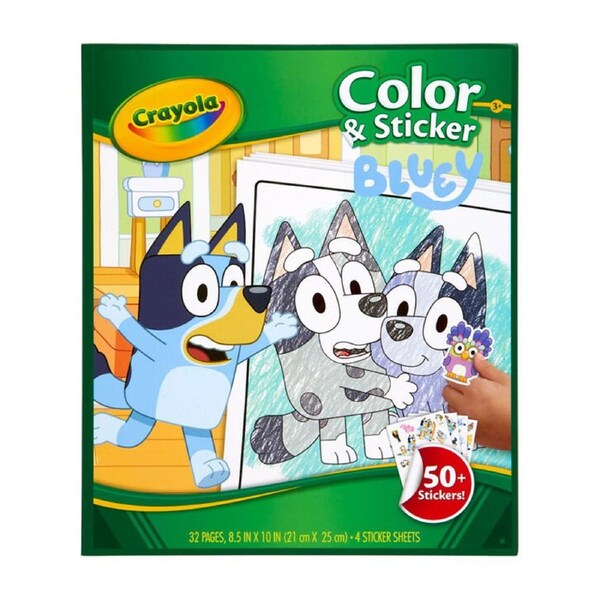 32pg Crayola Bluey Colour/Sticker Learning Activity Picture Book Children 3y+