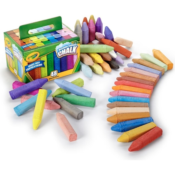 48pc Crayola Washable Sidewalk Coloured Non Toxic Chalk Sticks Kids/Children 3y