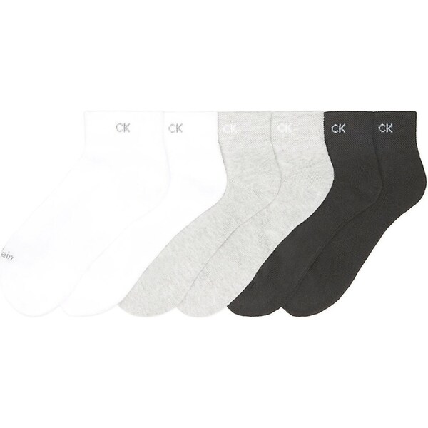 6PK Calvin Klein Women's One Size Cushion Ankle Socks Oxford Heather Assorted