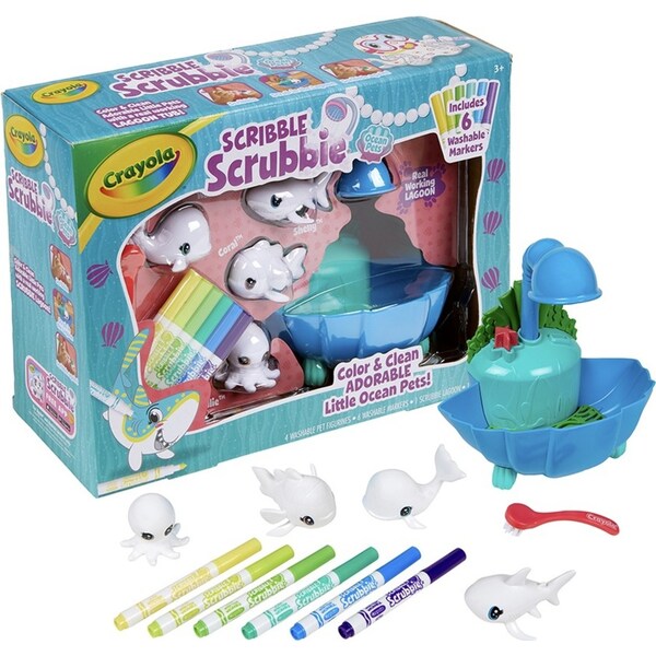 Crayola Scribble Scrubbi Ocean Lagoon Playset Figurine Toys Kids/Children 3y+