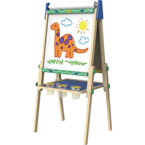 5pc Crayola 198x38cm Wooden Art Easel w/Paper Roll/Paint Pots Art Craft Kids 3y+