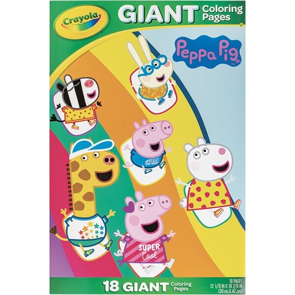 18pg Crayola 30x47cm Peppa Pig Giant Colouring Pages Activity Picture Kids 3y+