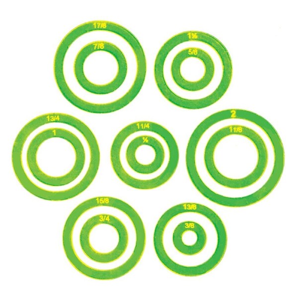 Quilting Patchwork Sewing Template Circle Donut Set 3/8 - 2''