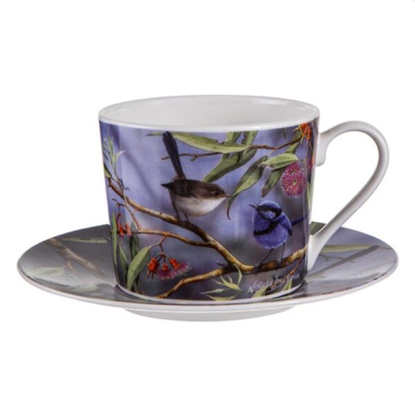 Ashdene Australian Wrens Cup and Saucer Set Coral Gum