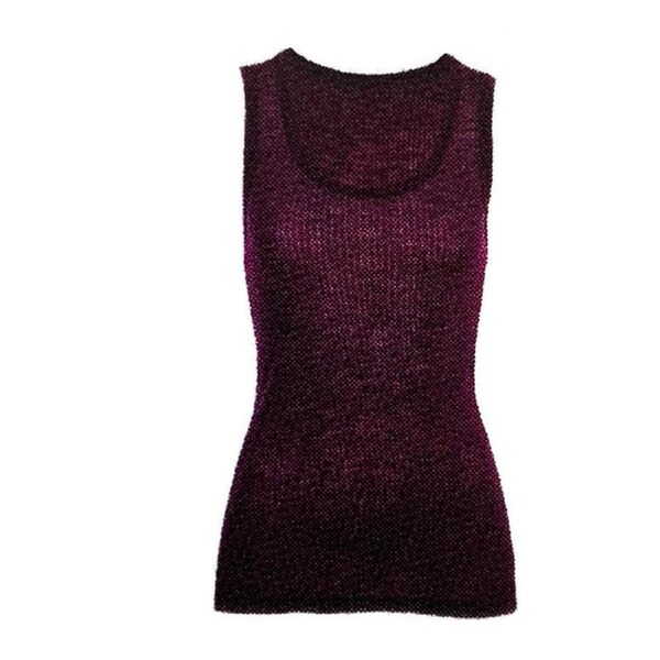 MERINO SKINS Wool Blend Ladies Verona V-Neck Tee Thermal Top Tank - Amaranth XS (AUS 10)