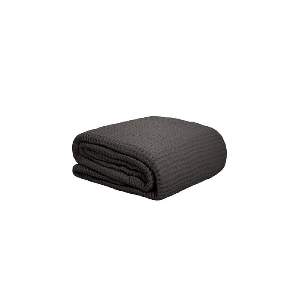 Bambury Waffle Weave Waffle Blanket Charcoal Sb