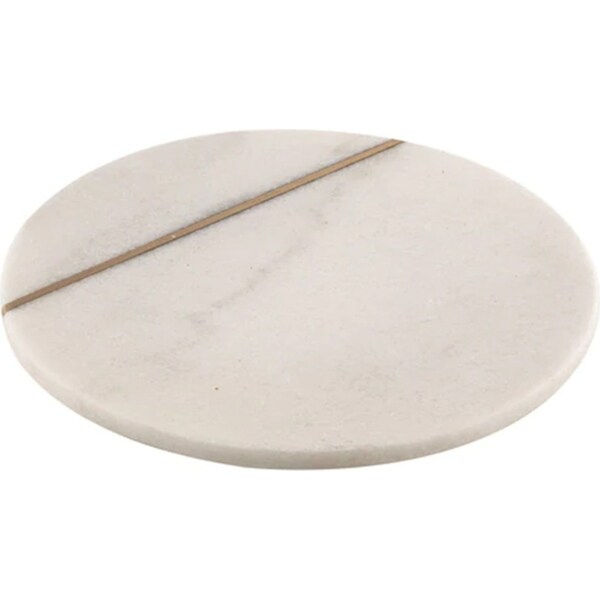 Tempa Emerson Marble 30cm Lazy Susan Tray Food/Cheese Charcuterie Board White