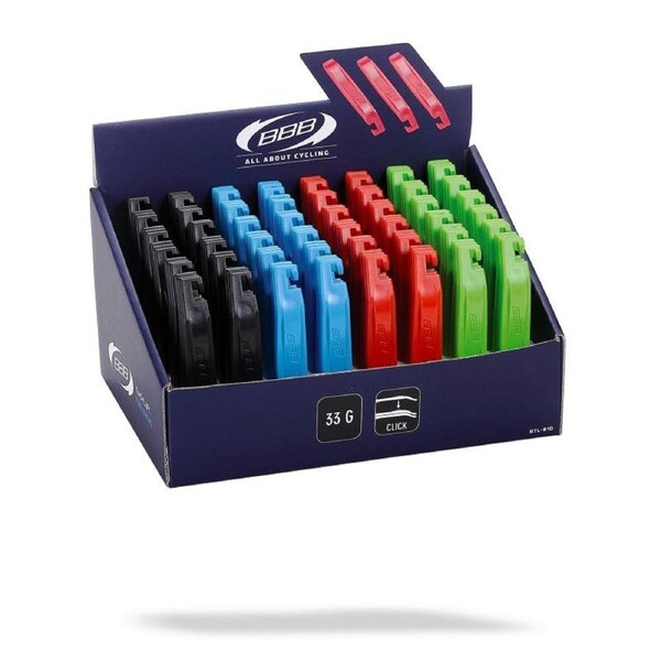 BBB Cycling Easylift Tyre Levers 48X 3 Pcs (Blk-Blu-Red-Gre)