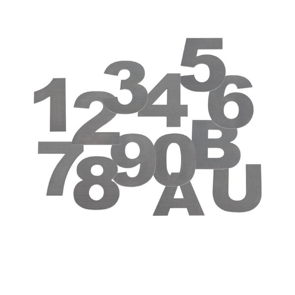 House Number Numbers Plate and Letters Sign, 100mm 10cm 304 Stainless Steel Mailbox Letterbox Street Address Door Home Room Silver Large Plates 3x