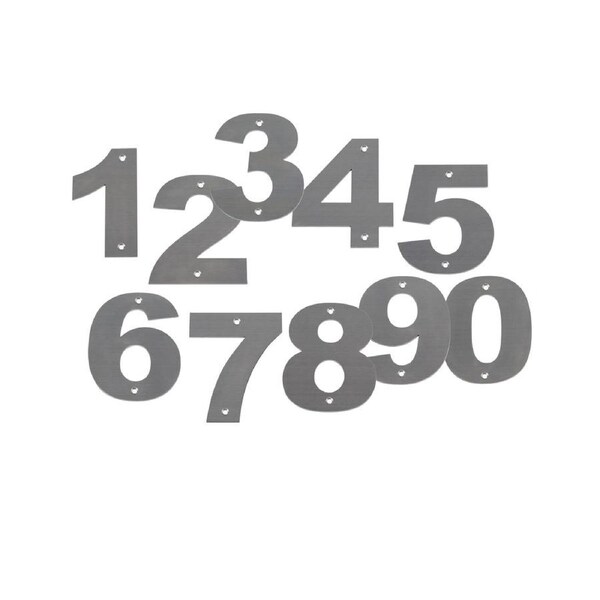 House Number Numbers Plate and Letters Sign, 100mm 10cm with Holes 304 Stainless Steel Mailbox Letterbox Street Address Door Silver Large Plates 2x