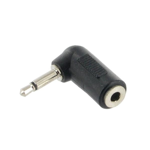 3.5mm Mono Male Jack to 3.5mm Female Right Angle Audio Adaptor Plug Hi-Fi