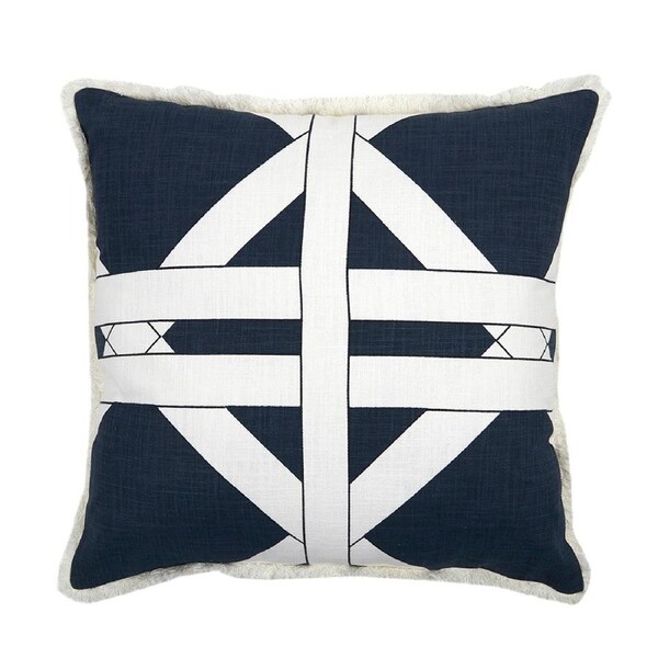 Coast To Coast Home Gabriel Cotton Couch/Bed Throw Pillow/Cushion 48cm BLU/WHT