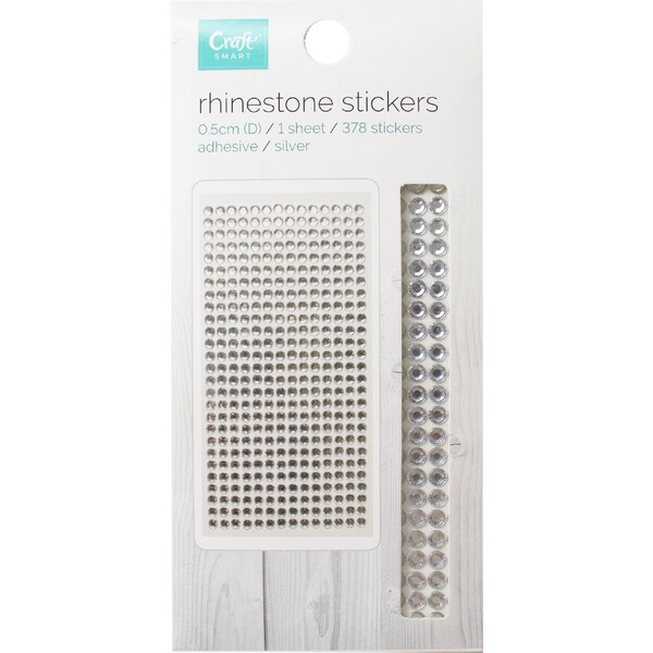Craftsmart Rhinestone Stickers Silver 378 pack