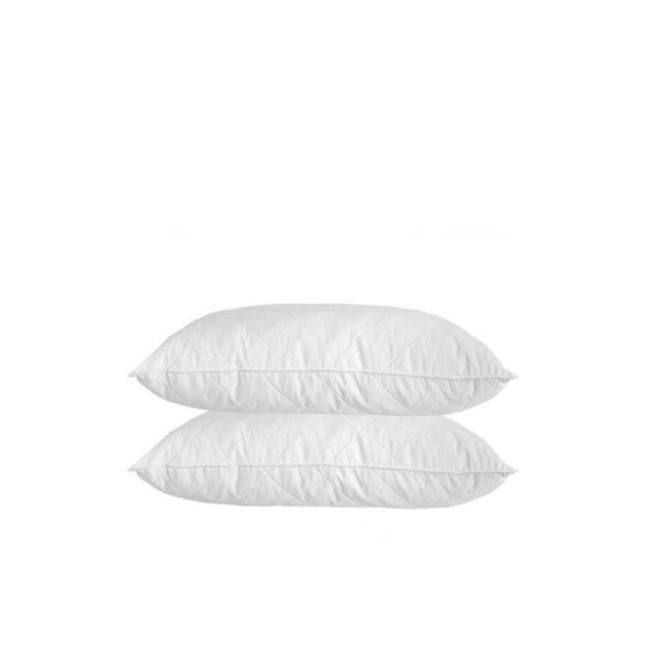 Royal Comfort Luxury Bamboo Blend Quilted Pillow Twin Pack Extra Fill Support White 50 x 75cm