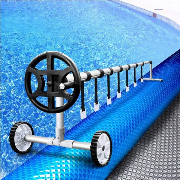 6.5x3m Aqua Buddy Pool Cover 500 Micron Silver Swimming Pool Solar Blanket 4m Roller