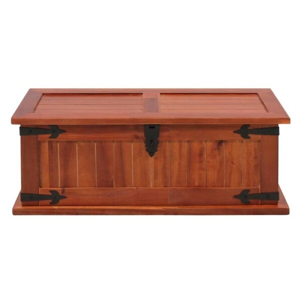 Solid Acacia Wood Storage Chest Handmade Trunk 60cm x 25cm x 22cm