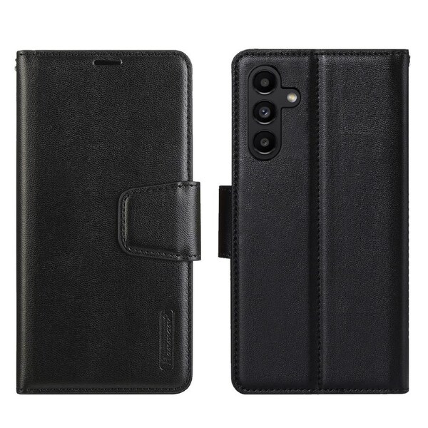 ZUSLAB Galaxy A13 4G Case, Hanman Leather Wallet Card Cover Case for Samsung (2022) - Black