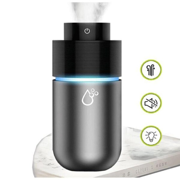 Sansai HUD-305E Portable Humidifier 200ml 7 colours LED light reduce dust unpleasant smell moisturize air 6H spray time quiet easy clean USB power