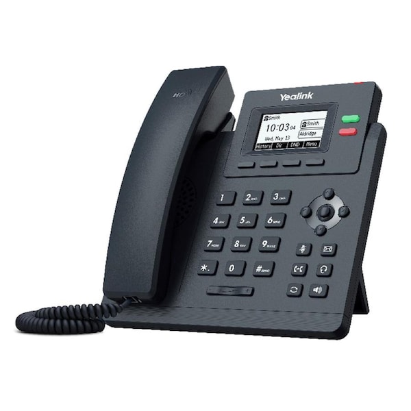 Yealink T31P 2 Line IP phone Entry-level, 132x64 LCD, PoE. No Power Adapter included, Zoom, HD Voice, 5-Way Local Conference, Unified Firmware
