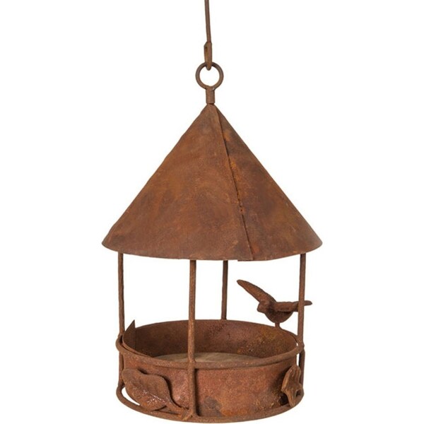40x23cm Hanging Metal Bird Feeder Rusty Ornament Hanging Home/Garden/Yard Décor