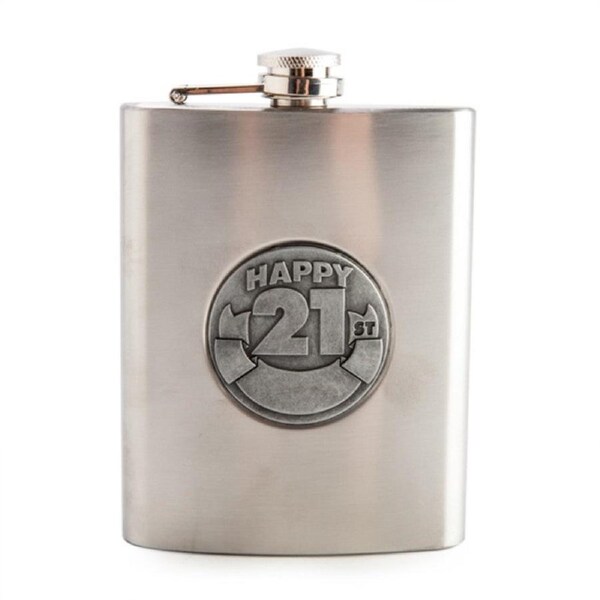 21st Engravable Metal Flask