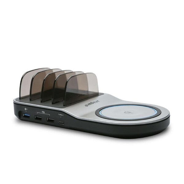 mbeat Gorilla Power 50W Qi Certified Multi-Device USB & Wireless Charging Dock Fast Charge USB Port: DC 5V/3A, 9V/2A, 12V/1.5A Product Weight0.5