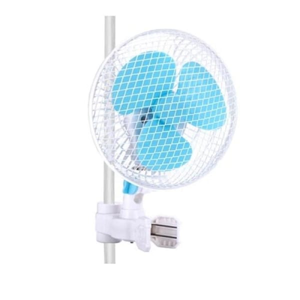 2 Speed Clip Desk Fan 160mm Quiet Vertical 6" Oscillating Fan Fit Grow Tent Pole