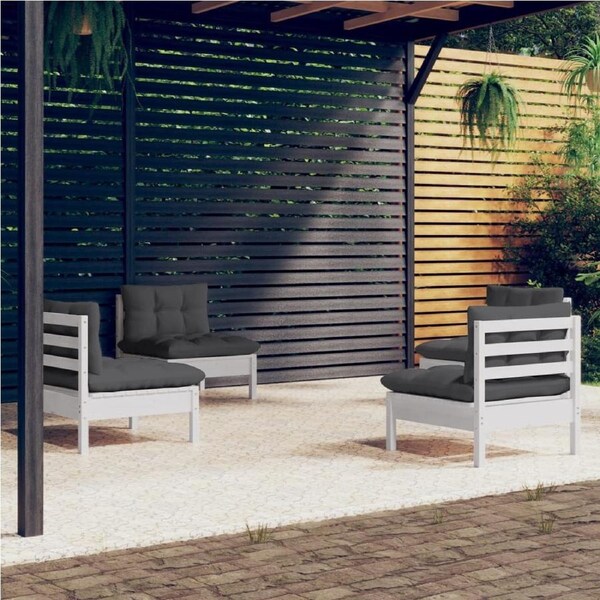 4 Piece Garden Lounge Set with Anthracite Cushions Pinewood vidaXL