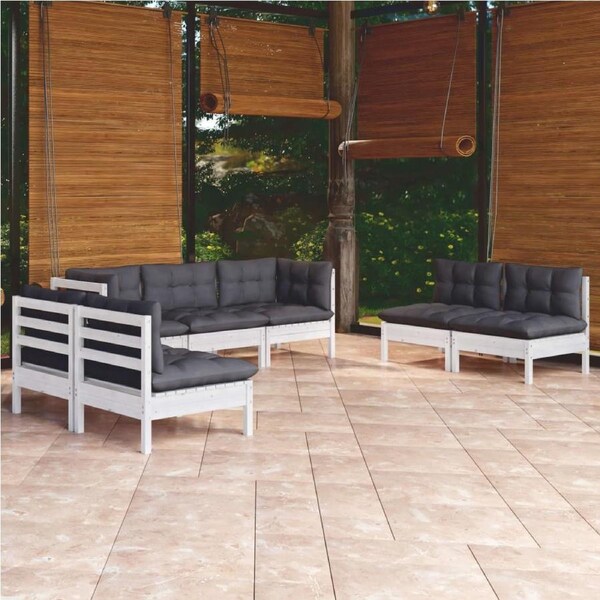 7 Piece Garden Lounge Set with Cushions Solid Pinewood vidaXL