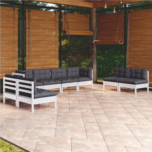 8 Piece Garden Lounge Set with Cushions Solid Pinewood vidaXL