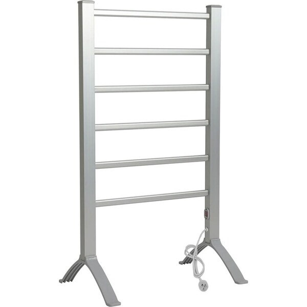 Lenoxx 100W Free Standing 90x52cm Electric Heated Hanging Towel Rail/Rack Silver