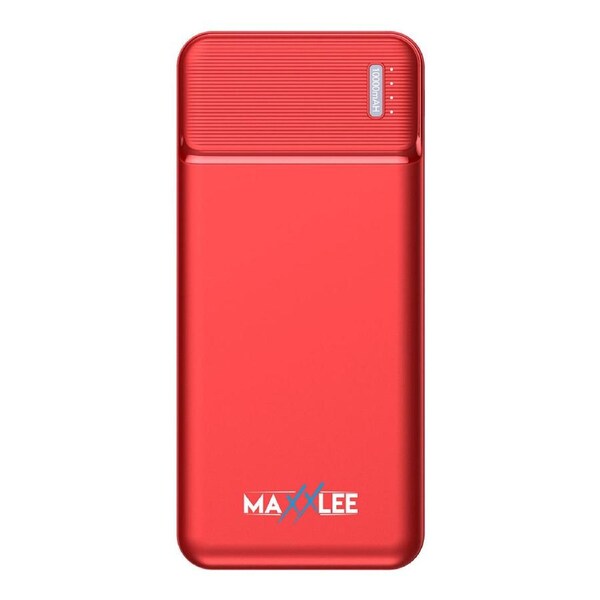 Maxxlee 10000mAh Slim Power Bank USB - Red