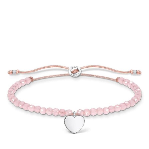 Thomas Sabo Charm Club - Heart with Rose Quartz Silver Bracelet