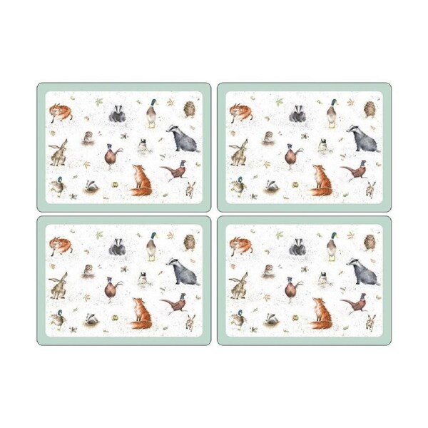 Wrendale Designs by Pimpernel Placemats - Woodland Animals Set of 4 Large