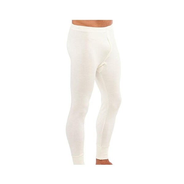 Mens Thermal Long Johns Trouser Pants Merino Wool Blend Aus Made Thermals - Beige X-Small (85cm)
