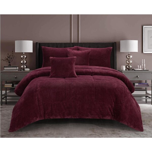 Ramesses Waffle Fleece Comforter Set King / Frost Gray