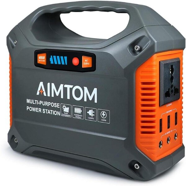 AIMTOM Portable Solar Generator, 42000mAh 155Wh Power Station, Emergency Backup Power Supply 240V