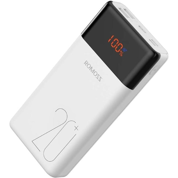 ROMOSS 20000mAh Power Bank, 18W Portable Charger, PD & QC Fast Charge External Battery Pack, 3 Outputs & 3 Inputs