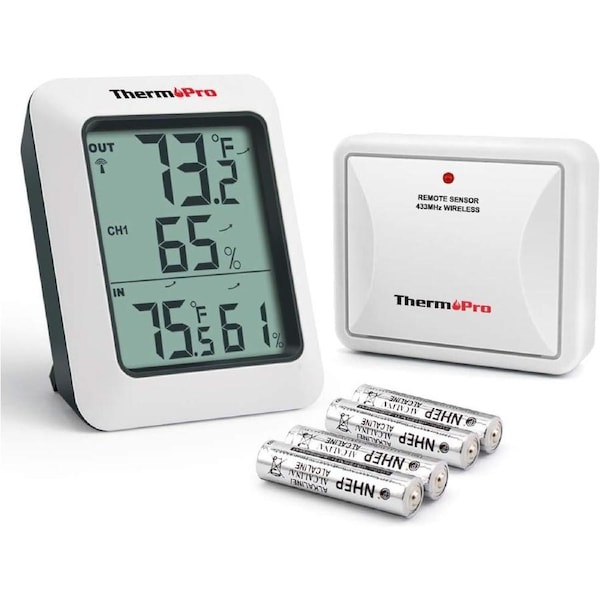 ThermoPro TP60S Digital Hygrometer Indoor Outdoor Thermometer Wireless Temperature and Humidity Gauge 60M Range