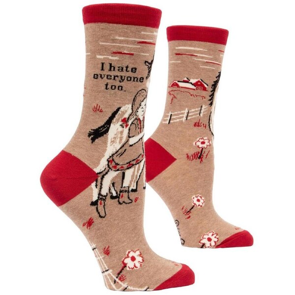 Blue Q Womens Crew Socks - I Hate Everyone Too