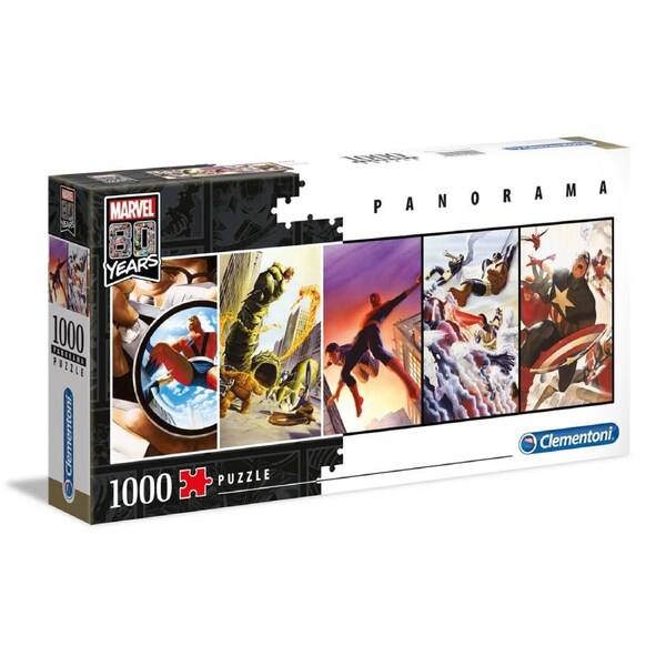 1000pc Clementoni Panorama Collection Marvel 80th Anniversary Wide Jigsaw Puzzle
