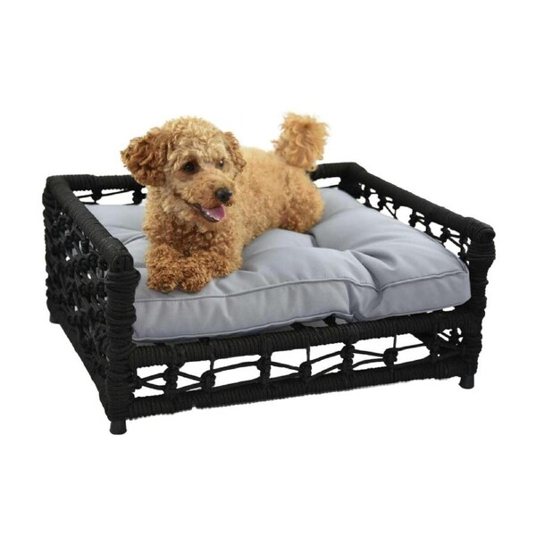 Hondje Outdoor Wicker Rope Elevated Dog Bed Small