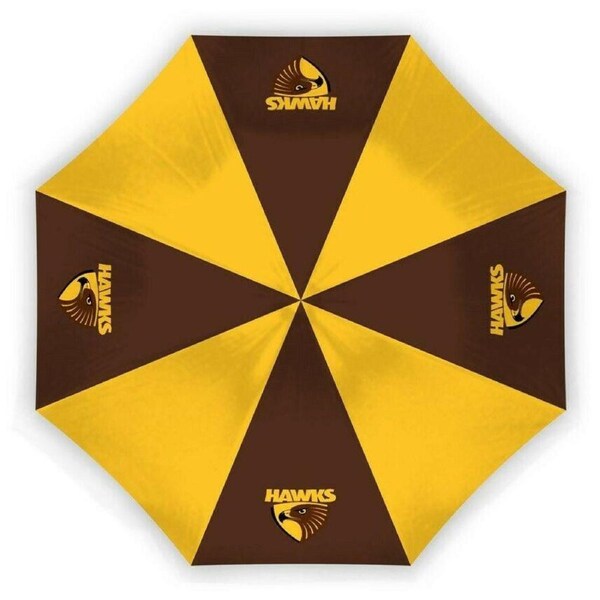 AFL Compact Umbrella - Hawthorn Hawks - Rain - Glovebox - 60cm Length W17cm